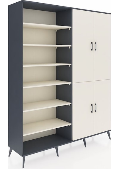 Hyperion Gardrop 8 Raflı 4 Kapaklı 2 Askılı 176x44x221 Antrasit-aytaşı Aytaşı Hyperion Gardrop 8 Raflı 4 Kapaklı 2 Askılı 176x44x221 Antrasit-aytaşı Aytaşı