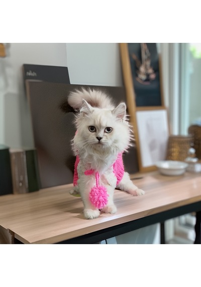 Kedi Ve Köpek İçin Pembe Kapüşonlu Pelerin