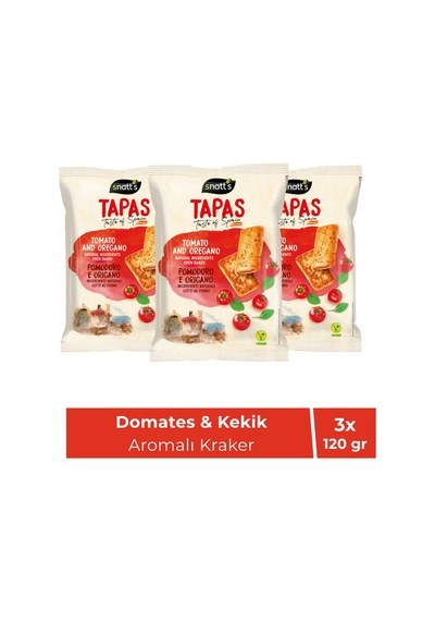 Domates & Kekik Aromalı Kraker 120 Gr X3 Adet