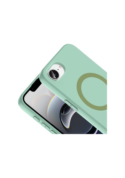 Apple Uyumlu iPhone 16e Kılıf Pastel Renkli Magsafe Kamera Yükseltili Silikon Cherena Turkuaz