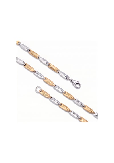 Moncuk Design Grek Desenli Kibrit Erkek Çelik Kolye 3mm 55cm Üç Renkli 3351eck057 Sarı