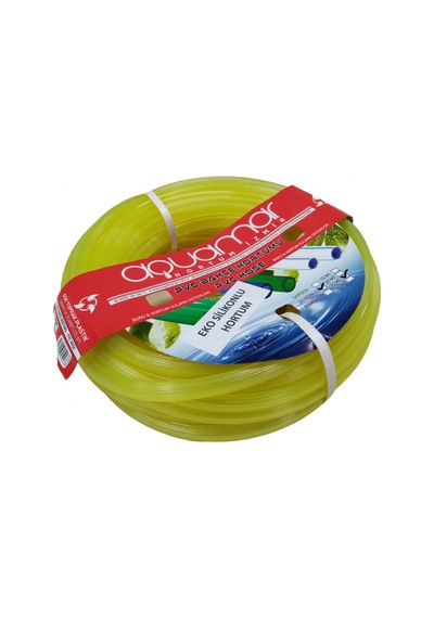 Aquamar Silikonlu Şeffaf Hortum 1/2 15 Mt Sarı