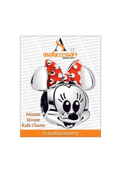 Minnie Mouse Kafa Charm Gümüş Kaplama