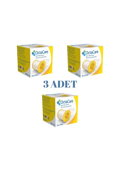 OctoCare İpek Flaster 5 CM x 5 M 3 Adet