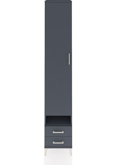 Hyperion Dolap 6 Raflı 2 Çekmeceli Tek Kapaklı 44x44x243 Antrasit-antrasit Antrasit