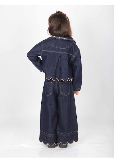 Xo Kids Kız Çocuk 3lü Alt Üst Kombin Takmı 5-14 Yaş Set0477 Mavi