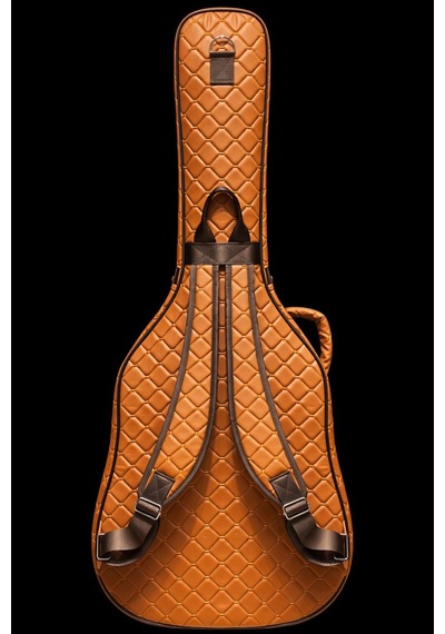 Klasik Gitar Çantası-kılıfı-kalın-gigbag-kahverengi Kapitoneli-suni Deri