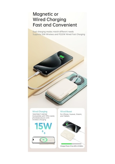 P20 Se 10.000 Mah, Pd 20w, Magsafe Standlı Powerbank, Bej