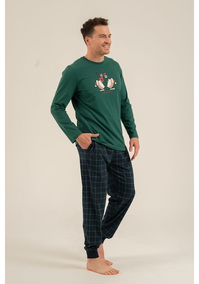 Arnetta Wonderful Time Baba Oğul Yeşil Uzun Kol Pijama Takım Ar3823-a-v1 Ar3823-a-v1