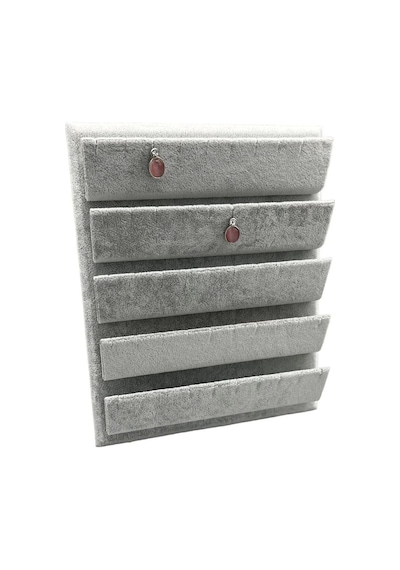 Yerli Üretim Süet Kumaş 20/16 Cm Gri Renk Ayaklı Küpe Standı Çok Renkli