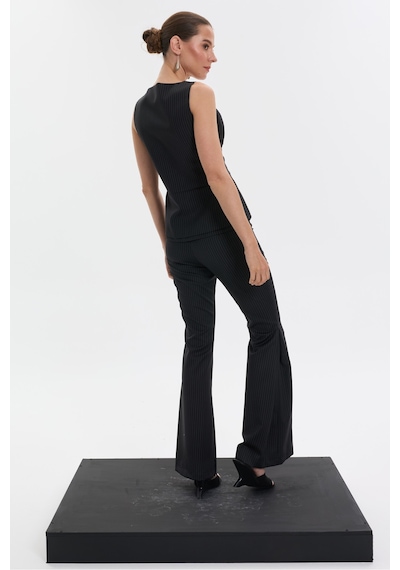 Rebellion Venüs Wool Pants Siyah Beyaz Çizgili