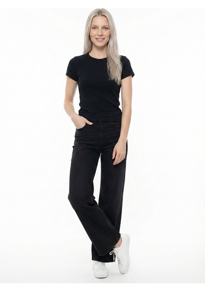 LOFT Slim Fit Kadın Tshirt K.kol Lf2043599 Q1.v1 Siyah