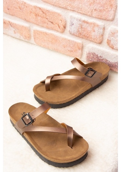 Fox Shoes Bronz Kadın Terlik B777753009