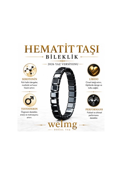 Hematit Taşı Bileklik - Doğal Taş Bileklik Gri Gri