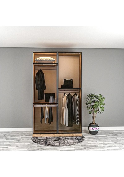 Santiago Reflekte Camlı Gardrop Mdf Siyah Santiago Reflekte Camlı Gardrop Mdf Siyah