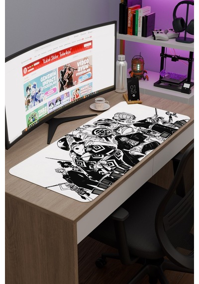 One Piece Kaymaz Dikişli Kauçuk Oyuncu Mousepad V4 - 90x40 Xxl Gaming Mouse Pad Fare Altlığı