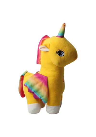 İthal Kumaş Gökkuşağı Kanatlı Unicorn Pegasus At Figür Peluş Oyuncak Uyku & Oyun Arkadaşı Büyük Boy 001