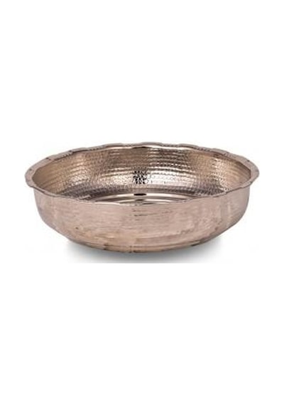 Turna Bakır Kurnacı Hamam Tası 18 CM Makine İşleme Nikel Turna40 Gümüş