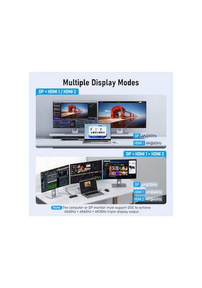 Lemorele Tc500 13 Port Type-c Dock Station Hub Çoklayıcı - 4k 60hz Çift Hdmı Ve Displayport Üçlü Ekran Destekli Gigabit Ethernet Usb 3.0 Dönüştürücü 13-in-1 Macbook Pc Laptop Adaptör Lemorele Tc500 13 Port Type-c Dock Station Hub Çoklayıcı - 4k 60hz Çift Hdmı Ve Displayport Üçlü Ekran Destekli Gigabit Ethernet Usb 3.0 Dönüştürücü 13-in-1 Macbook Pc Laptop Adaptör