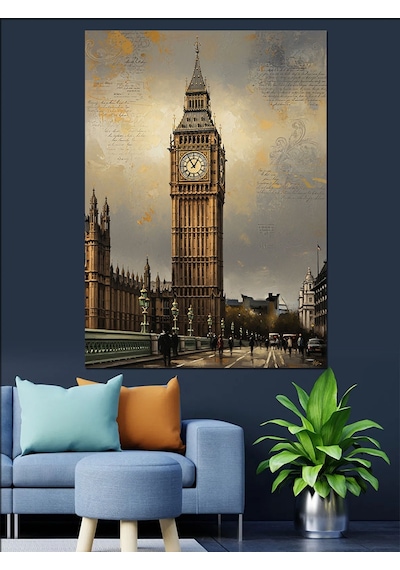 Ahşap Tablo Tarihi Londra Big Ben Manzarası