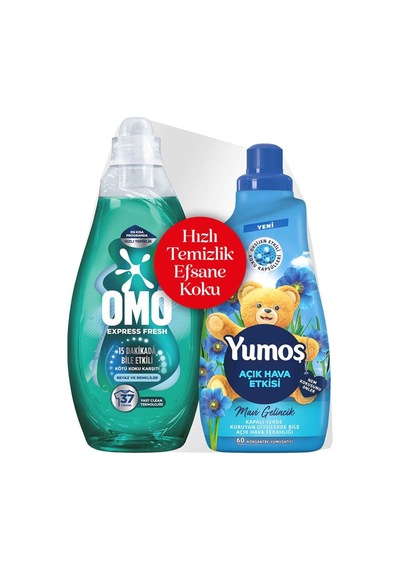 Omo Express Kötü Koku 1480 Ml + Yumoş Açık Hava 1440 Ml 5 Adet 2'li Set