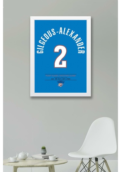 Shai Gilgeous Alexander Forma Çerçeveli Tablo - Nba Oklahoma City Thunder Jersey