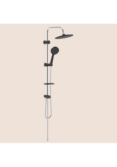 Valtemo Slim Black Rain Duş Seti Siyah