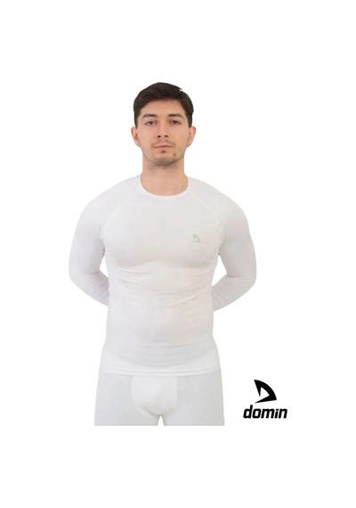 Hnc Sport Erkek Uzun Kol Compression Fitness Gym Body Tshirt Beyaz