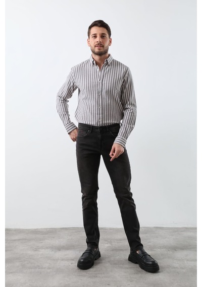 Blue White Erkek Siyah Düz Kesim Jean Pantolon 35