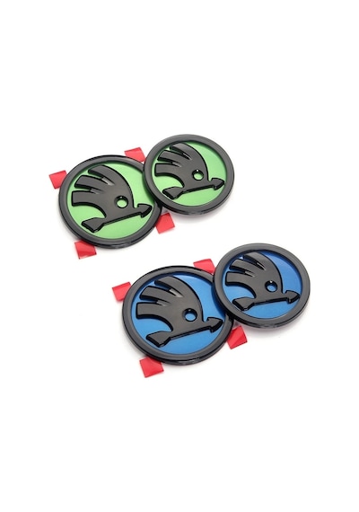 Parlak Siyah 9cm-pcs-80mm 90mm Abs Amblem Skoda Fabia 1 2 Octavia A7 Rs Superb Hızlı Yeti Karoq Görüş Araba Kafa Ön Ark