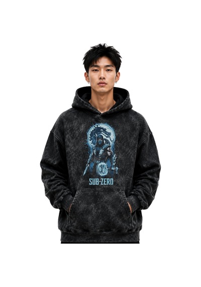 Sevbano Sub-zero Mortal Kombat Oyun Film Baskılı Unisex Oversize Premium Siyah