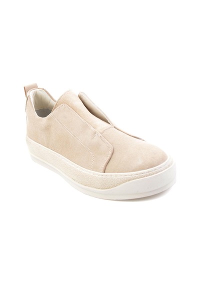 Bambi Bej Hakiki Deri Erkek Sneaker E01549000402