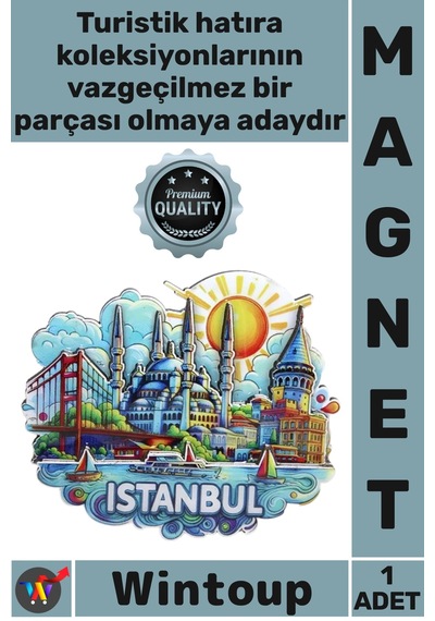 Magnet Katmanlı Şık Şehir Silüeti Tasarım Üç Boyut Buzdolabı Hediyelik Ahşap İstanbul Temalı Magnet