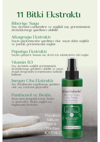 Mecitefendi Biberiye Suyu Saç Toniği 150 ML