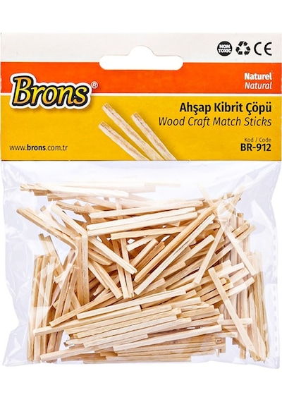 Brons Ahşap Kibrit Çöpü Naturel Çok Renkli
