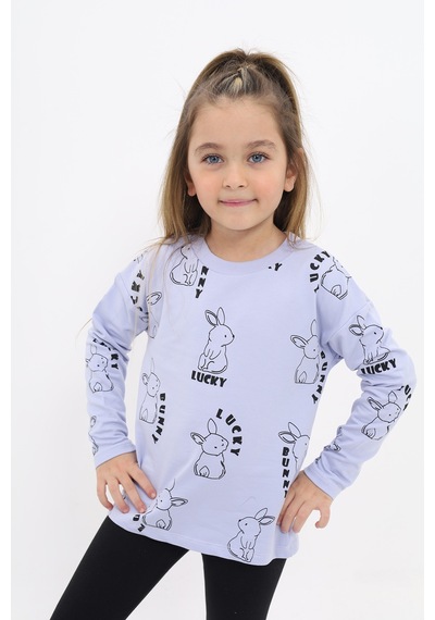 Kız Çocuk Relax Fit Bisiklet Yaka Düşük Omuz Baskılı Sweatshirt - 2 İplik Koyu Mavi Kız Çocuk Relax Fit Bisiklet Yaka Düşük Omuz Baskılı Sweatshirt - 2 İplik Koyu Mavi