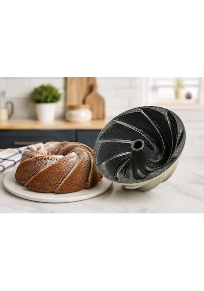 Rüzgar Gülü Model Döküm Kek Kalıbı Göbekli Bundt 24 Cm Çap, 9 Cm Derinlik Yapışmaz Kaplama Diğer