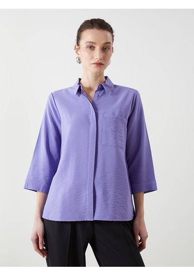 Lcwaıkıkı Classic Mavi Loose Fit Kadın Gömlek