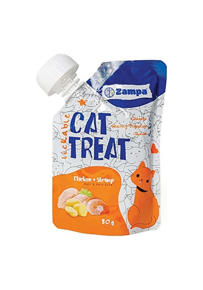 2 Adet Zampa Puding Kedi Ödülü - Tavuk Etli & Karidesli - 80g