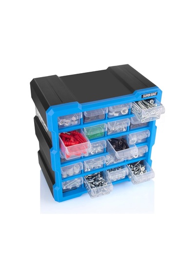 Super Bag Mono Blok Çekmece Seti 20'li Hobby Organizer Seti Monoblok Çekmece Vida Dübel Kutusu Takı Kutusu Asr6006 Genel