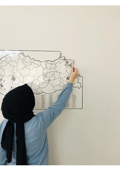 Türkiye Haritası Akıllı Kağıt Tahta 110X56 Cm + Kalem Hediye