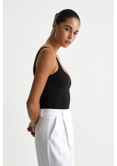 Açelyaokcu Premium Darcy Kare Yaka Bodysuit Siyah