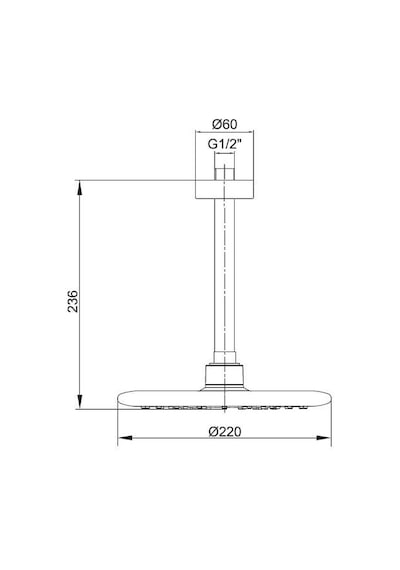 Ar Acuba Tepe Duş Başlığı Tavandan Borulu Ø 220 Mm 102145063 Krom