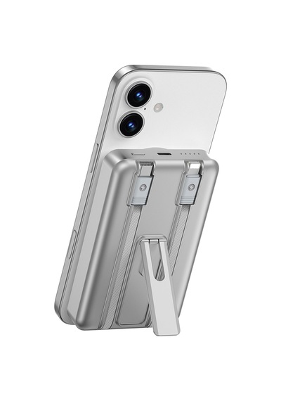 Wiwu Wi-p056 Taşınabilir Wireless Şarj Ve Pd Hızlı Şarj Özellikli Powerbank 15w 10000mah Gri