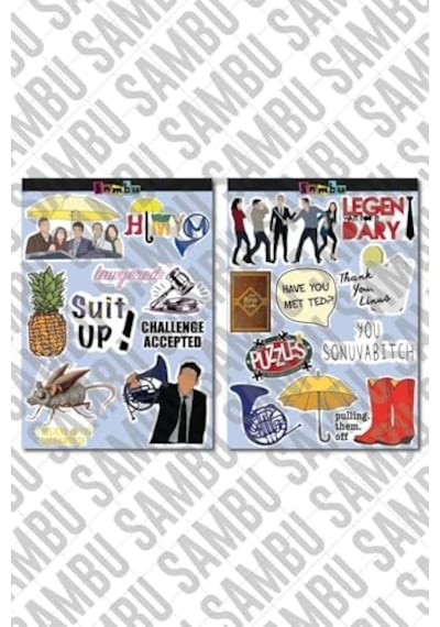 How I Met Your Mother Temalı Sticker Etiket Seti 1 - Laptop Notebook Telefon Genel
