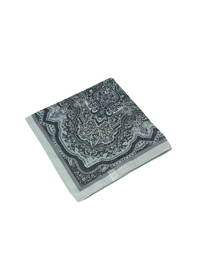 Mim Eşarp Mısırlı Eşarpları Büyük Boy Etnik Desenli Eşarp 120x120 Cm Gri
