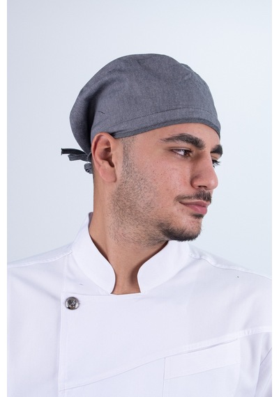 Chef Bone Kep Aşçı Şef Şapkası Gri Çok Renkli
