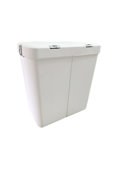 Gümüş Ikili Dokunmatik Çamaşır Sepeti Çöp Kovası Temizlik Kovası Kirli Sepet 80 Litre-mt009