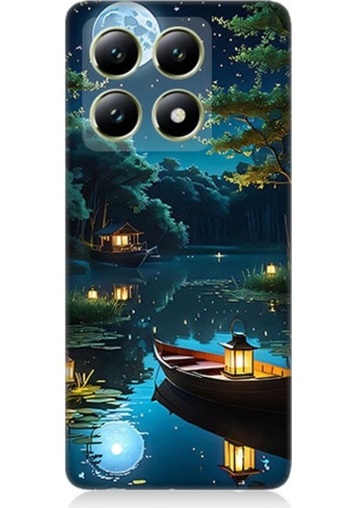 Xiaomi 14t Pro Uyumlu Ay Işığında Göl  Desenli Silikon Kılıf