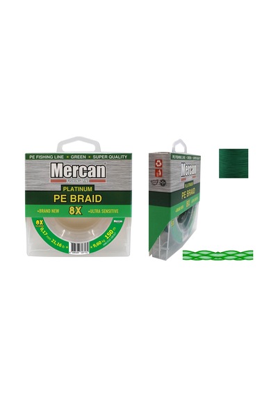 Mercan Platinum Pe 8X Örgü Ip 150 M Yeşil Makara Misina
